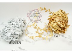 Leaf garland trim, Gold or Silver- 1 meter